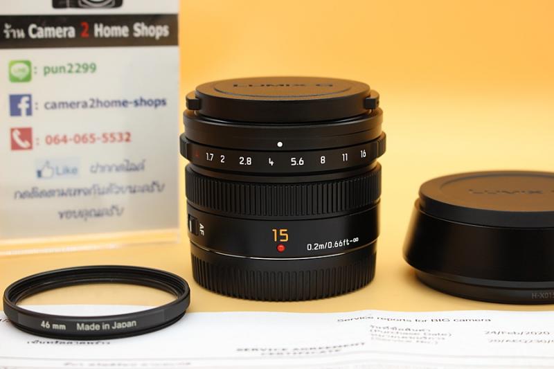 ขาย Lens Panasonic LEICA DG SUMMILUX 15mm F1.7 ASPH สีดำ สภาพสวย มีประกันอีก3ปี ถึง 24-02-23 ไร้ฝ้า รา พร้อม Filter   อุปกรณ์และรายละเอียดของสินค้า 1.Lens 